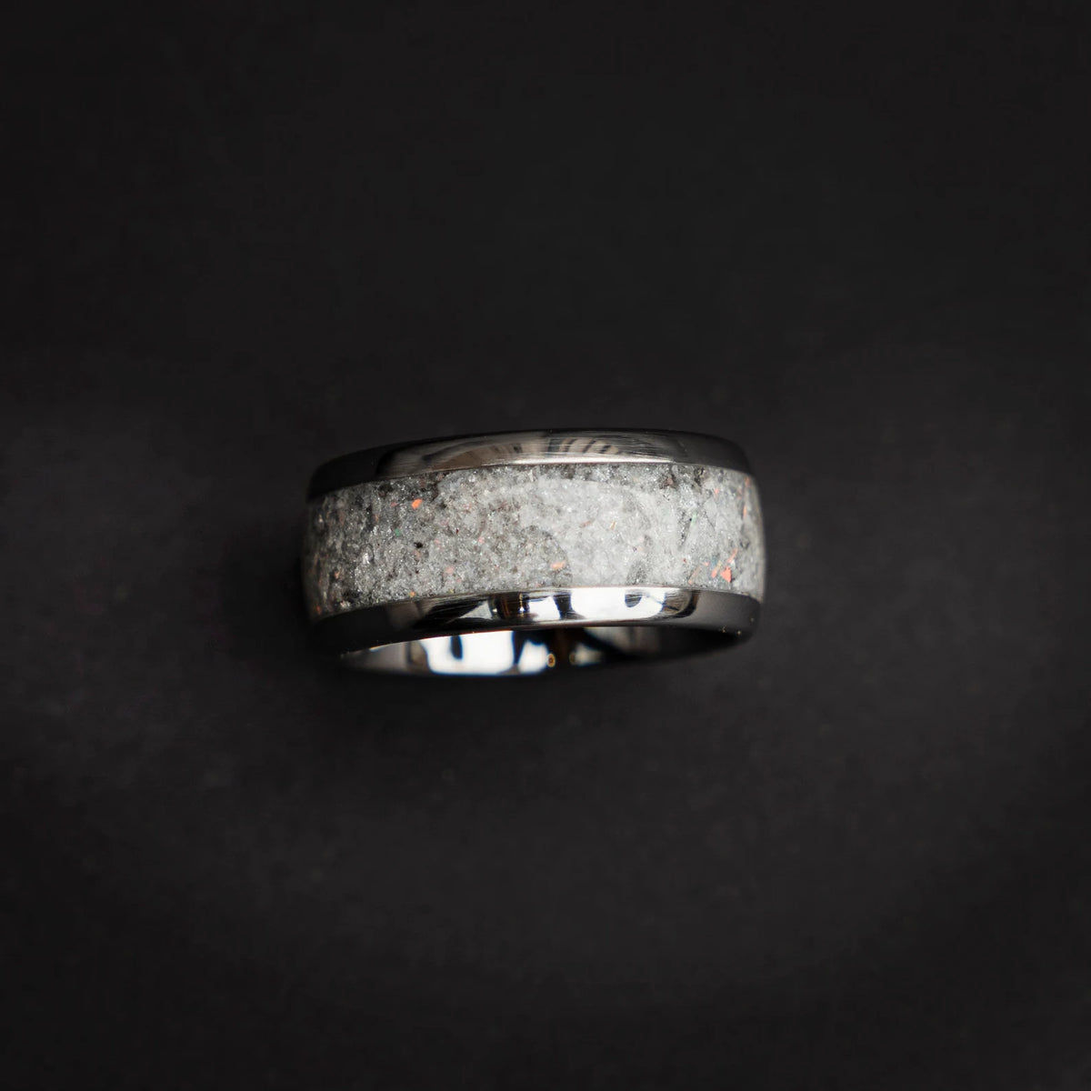 Moonstone Wide Tungsten Ring With Opal - Decazi