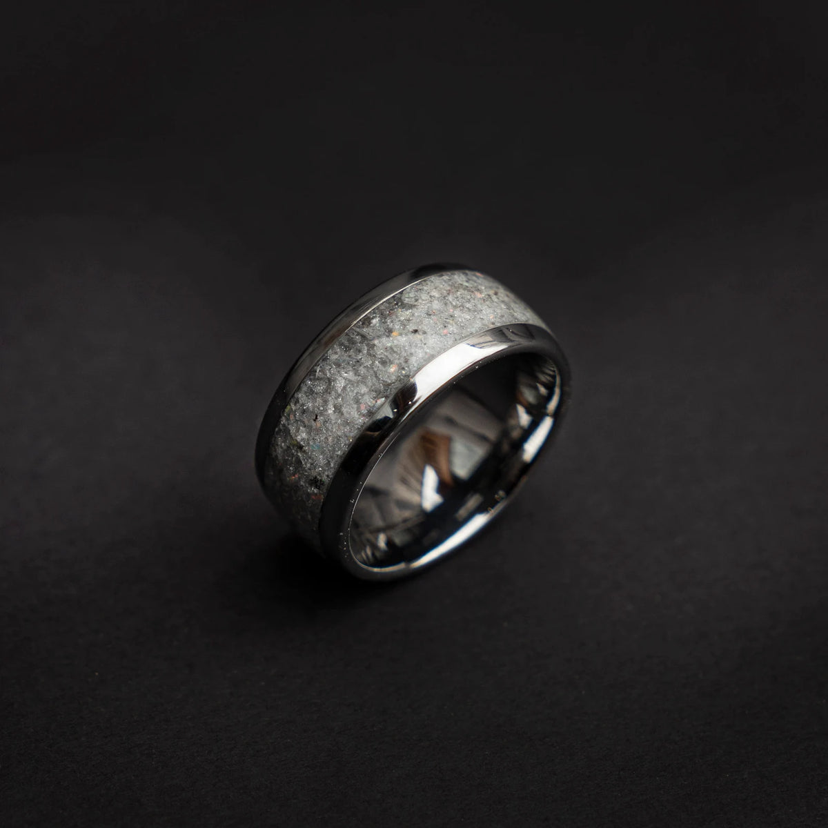 Moonstone Wide Tungsten Ring With Opal - Decazi