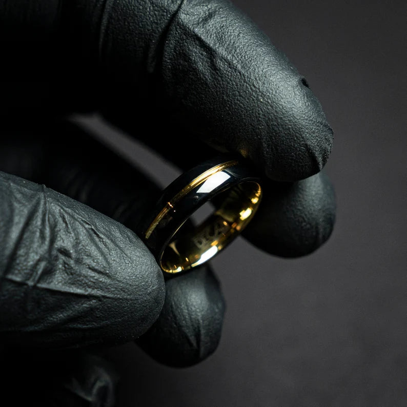 Golden Black Tungsten Everyday Ring