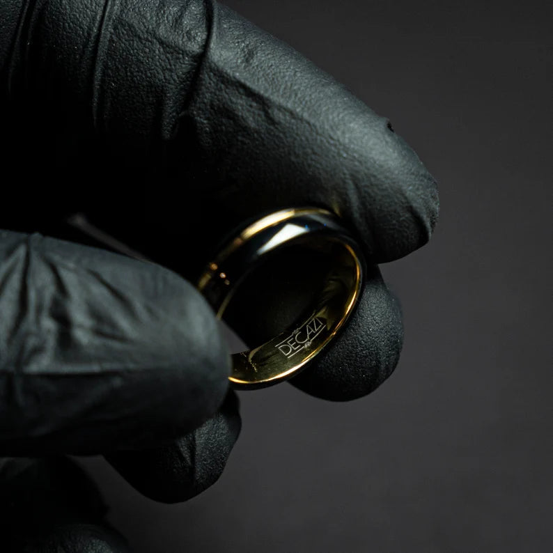 Golden Black Tungsten Everyday Ring