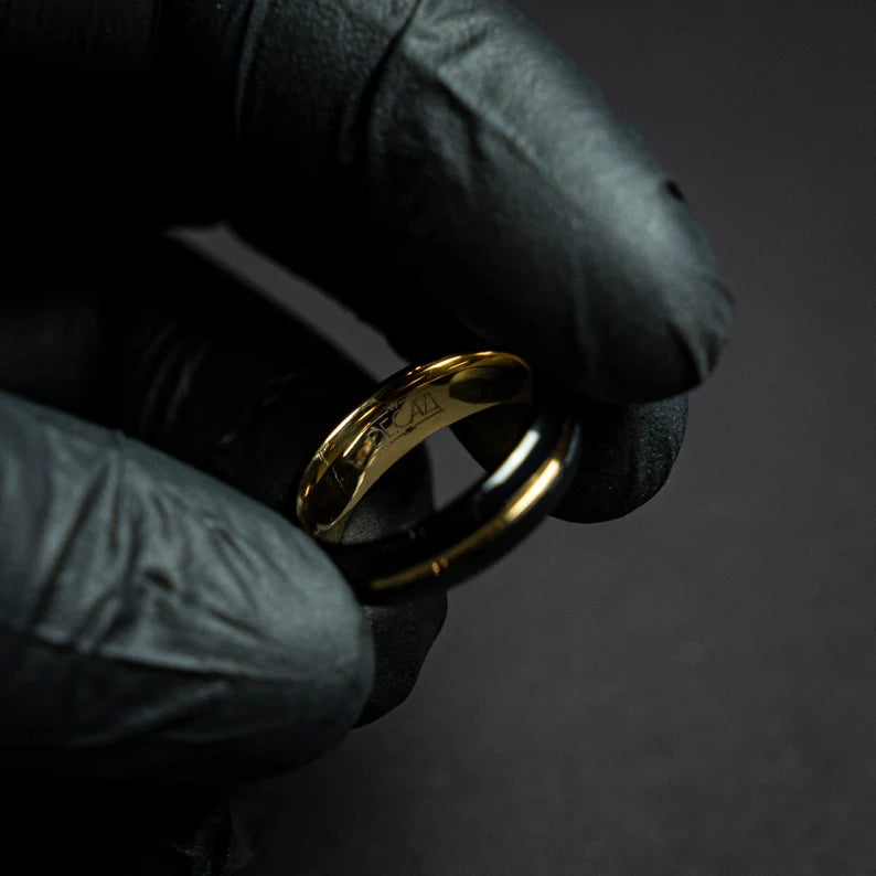 Golden Black Tungsten Everyday Ring