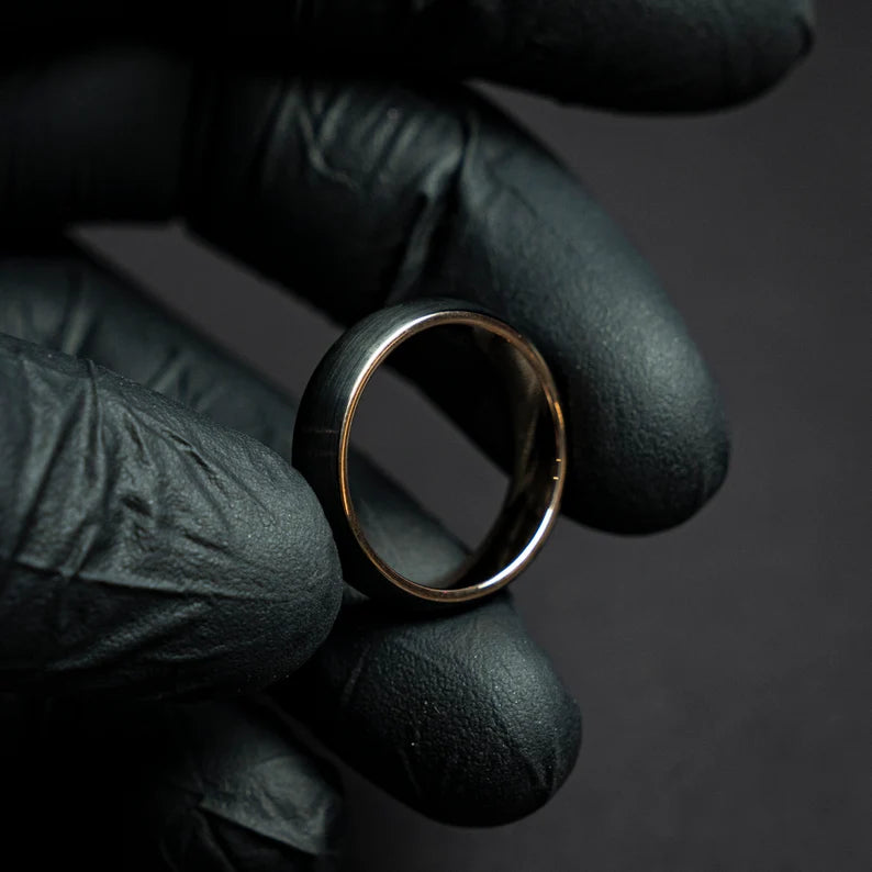 Black brushed rose golden tungsten