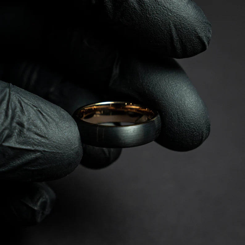 Men’s custom rings and wedding bands handcrafted with tungsten and meteorite