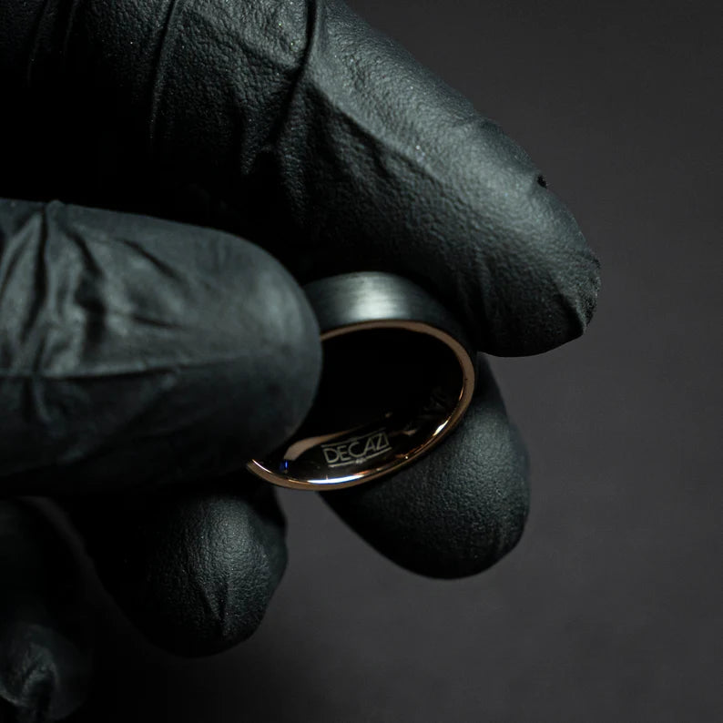 Meteorite Wedding bands For men for everyday wear ceramic hammered rings