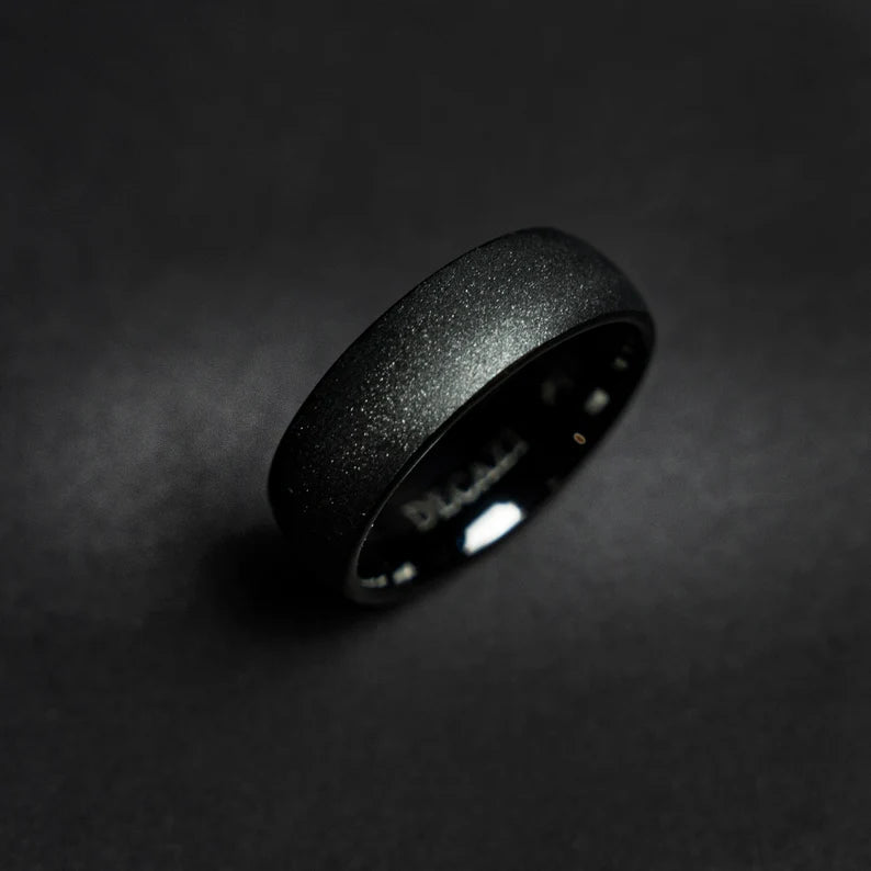 Black Tungsten Promise Ring Unique Wedding Band