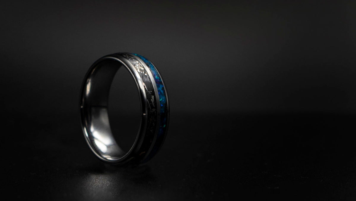 Meteorite Tungsten Ring, Meteorite Ring Men Black, Tungsten Meteorite Ring, Meteorite Wedding Band, Mens Wedding Band Meteorite Wedding Ring
