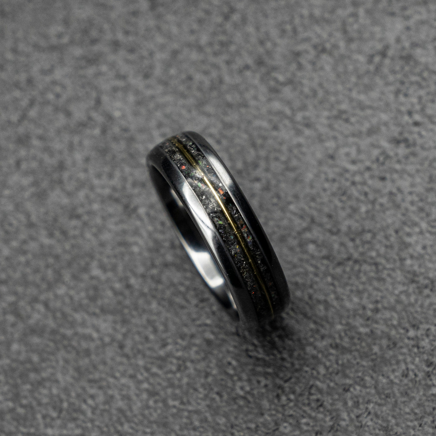 Black friday, meteorite ring, Glow in the dark ring, glow ring, Gold tungsten ring, tungsten ring men, mens wedding band, mens ring.