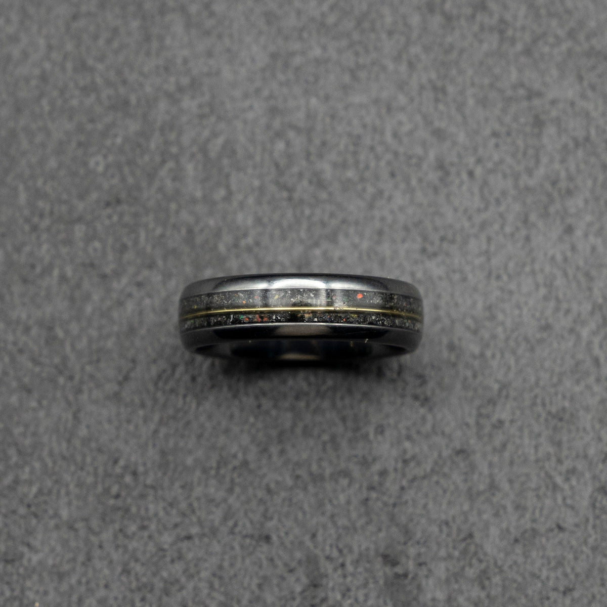 Black friday, meteorite ring, Glow in the dark ring, glow ring, Gold tungsten ring, tungsten ring men, mens wedding band, mens ring.