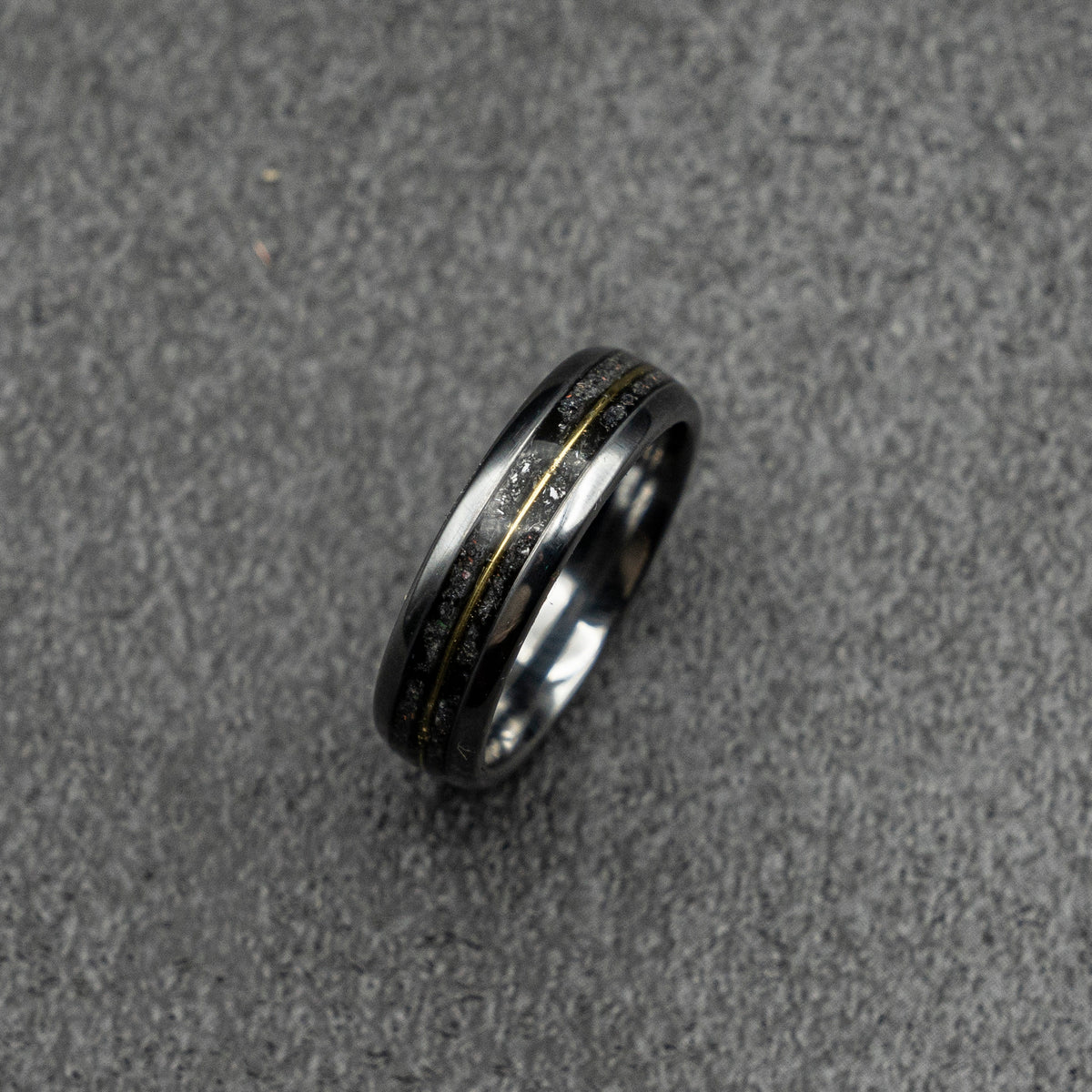 Black friday, meteorite ring, Glow in the dark ring, glow ring, Gold tungsten ring, tungsten ring men, mens wedding band, mens ring.