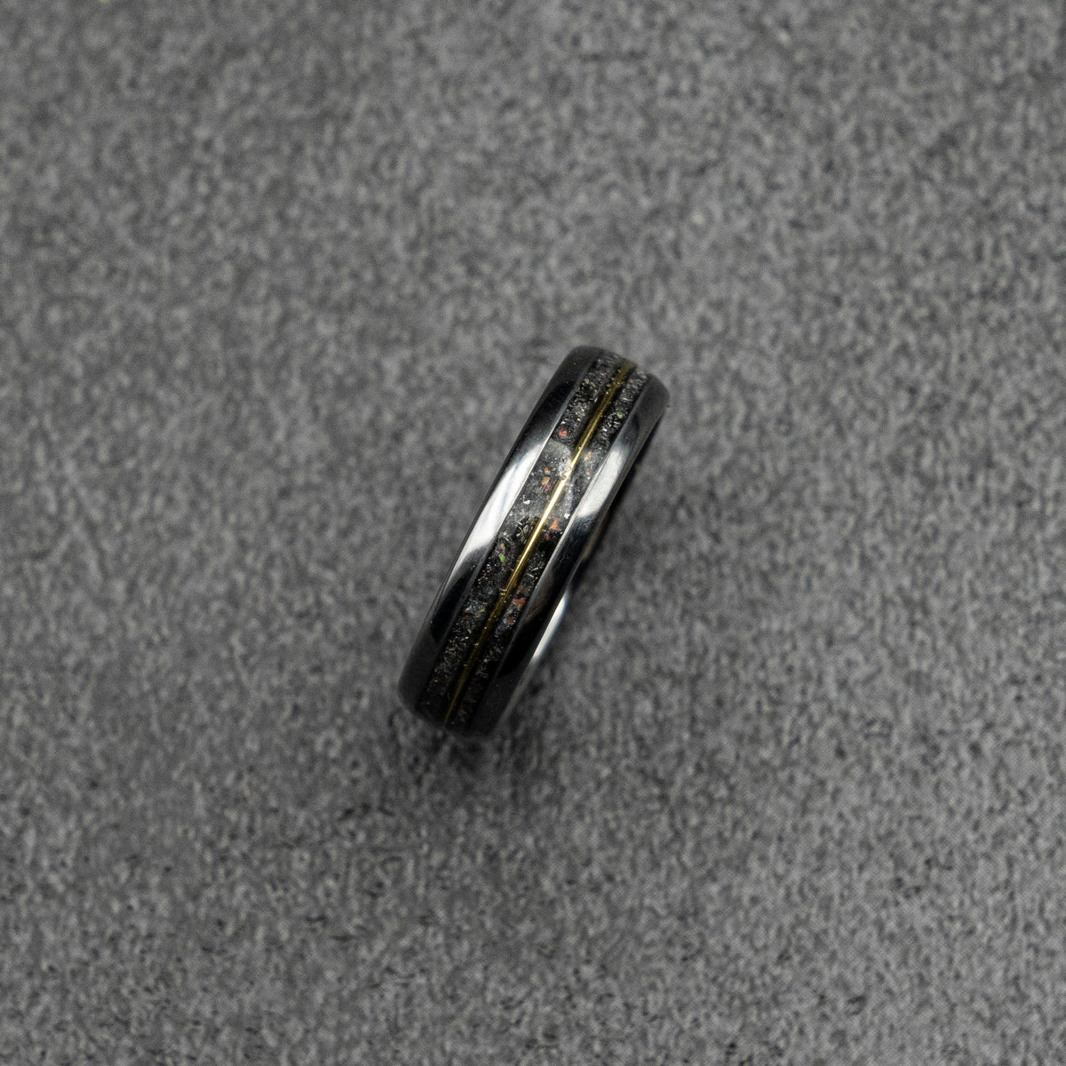 Black friday, meteorite ring, Glow in the dark ring, glow ring, Gold tungsten ring, tungsten ring men, mens wedding band, mens ring.