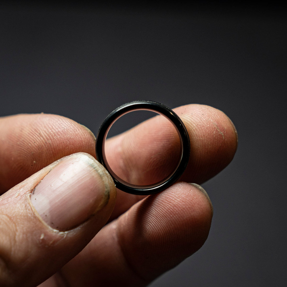 Brushed Black Tungsten Ring | Meteorite Ring, Unique Engagement Ring For Men, Statement Ring, Stripe Ring, Black Wedding Band, Modern Ring.