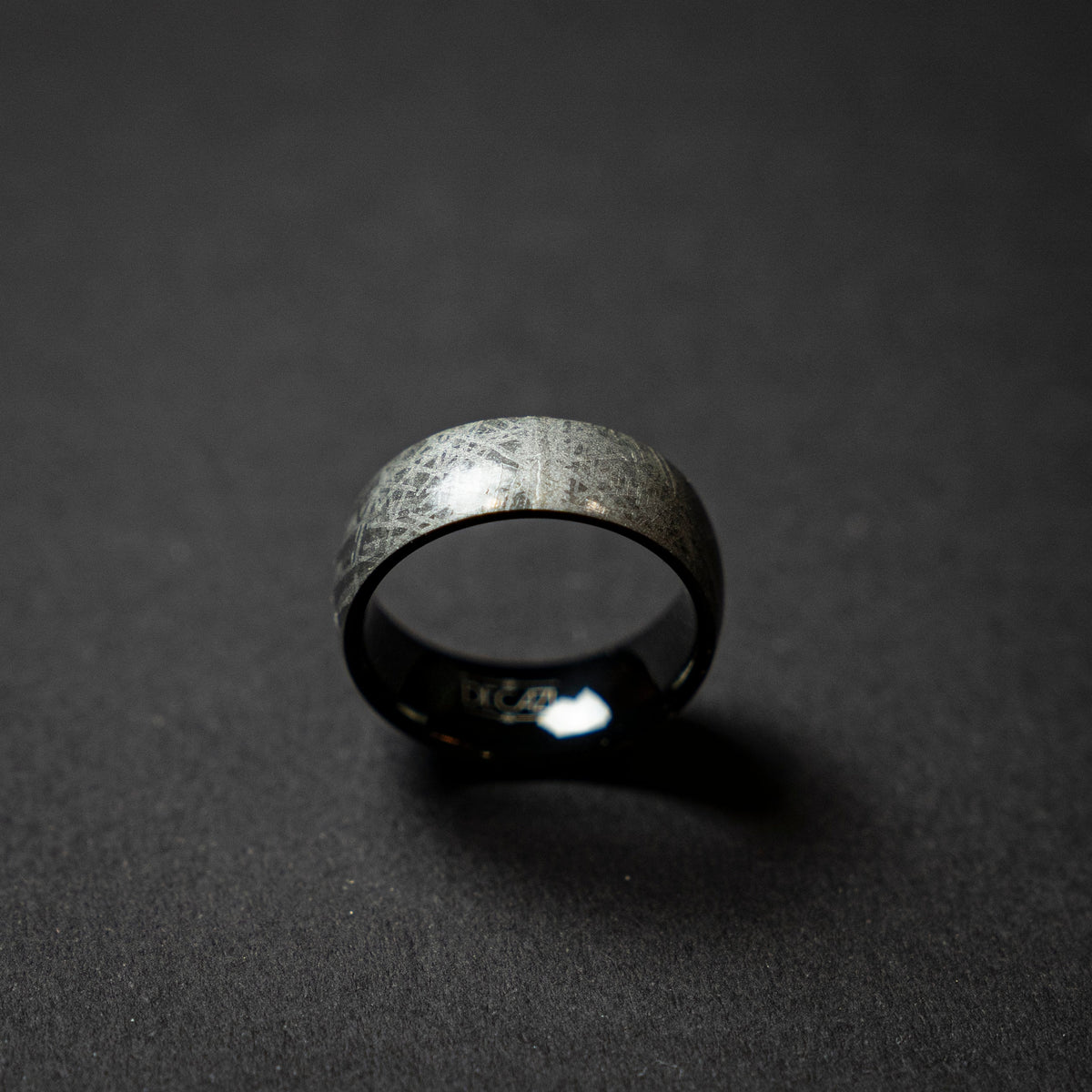 genuine meteorite mens wedding band, meteorite ring, meteorite wedding ring, man wedding band, ring man, Gift for him, Black tungsten ring.