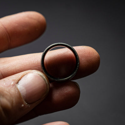 genuine meteorite mens wedding band, meteorite ring, meteorite wedding ring, man wedding band, ring man, Gift for him, Black tungsten ring.