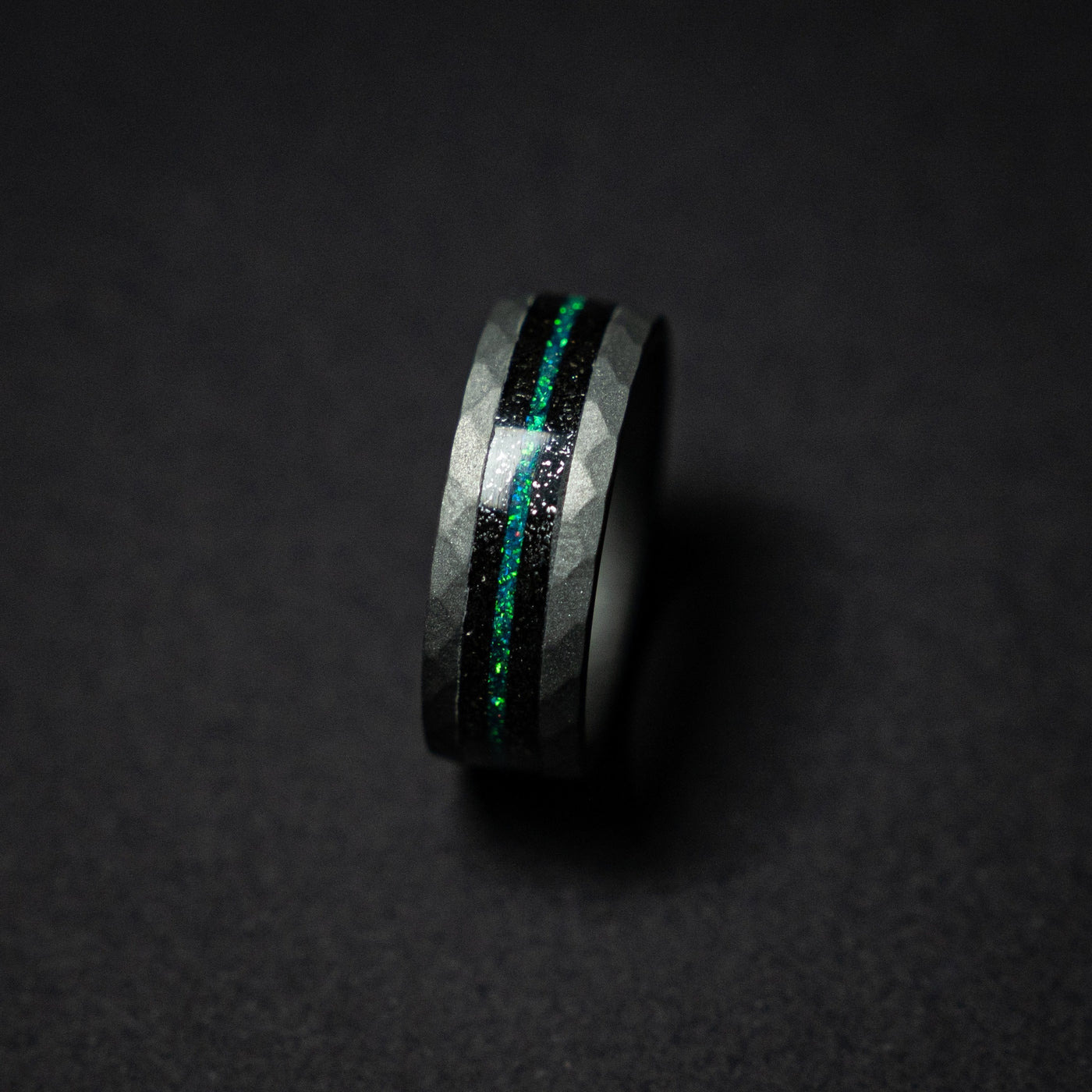 tungsten ring. Meteorite ring. mens wedding band. opal ring. wedding gift. tungsten ring. personalized ring. Galaxy Opal. man opal ring.