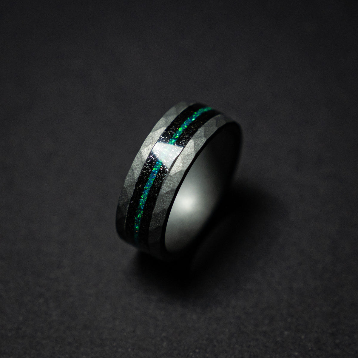 tungsten ring. Meteorite ring. mens wedding band. opal ring. wedding gift. tungsten ring. personalized ring. Galaxy Opal. man opal ring.