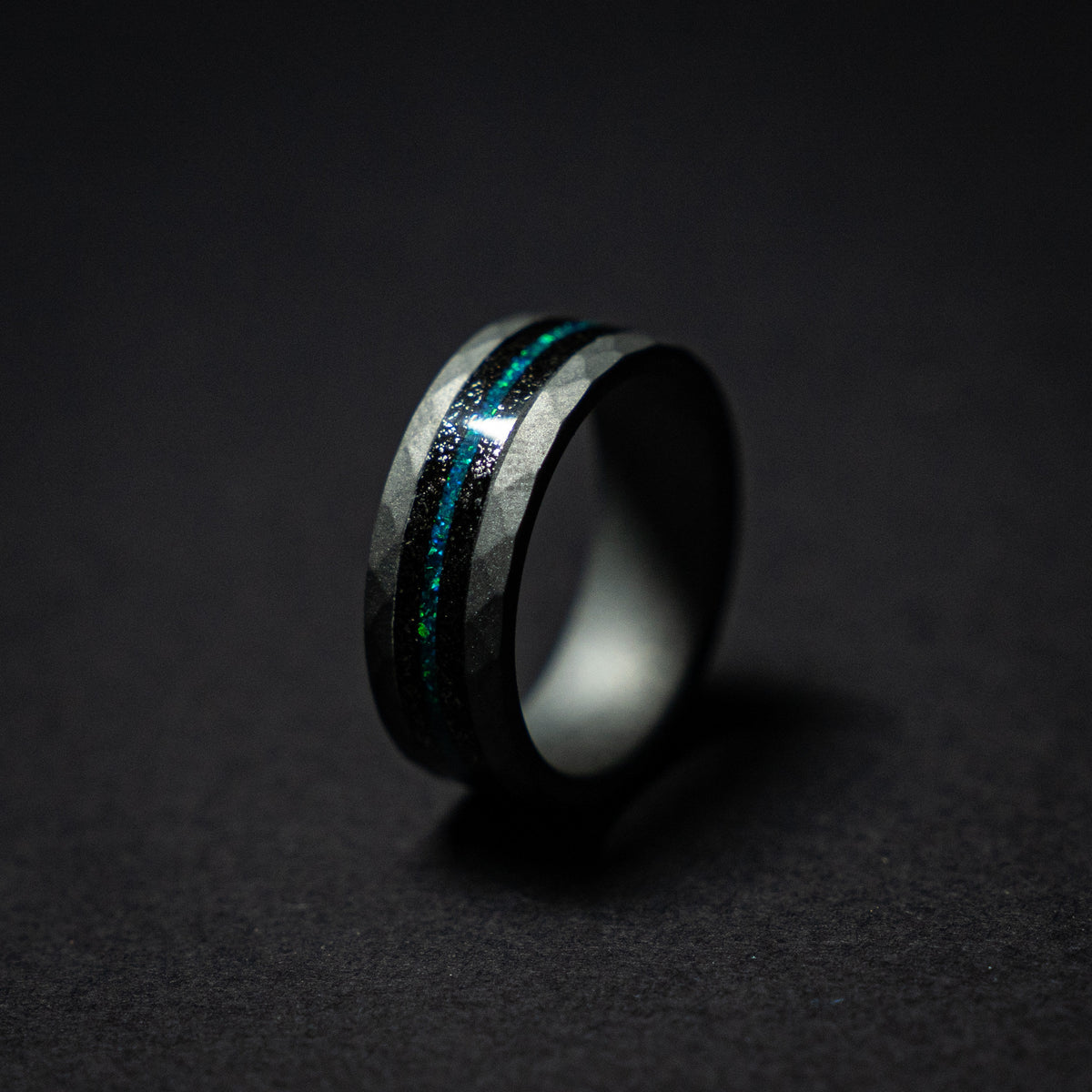 tungsten ring. Meteorite ring. mens wedding band. opal ring. wedding gift. tungsten ring. personalized ring. Galaxy Opal. man opal ring.
