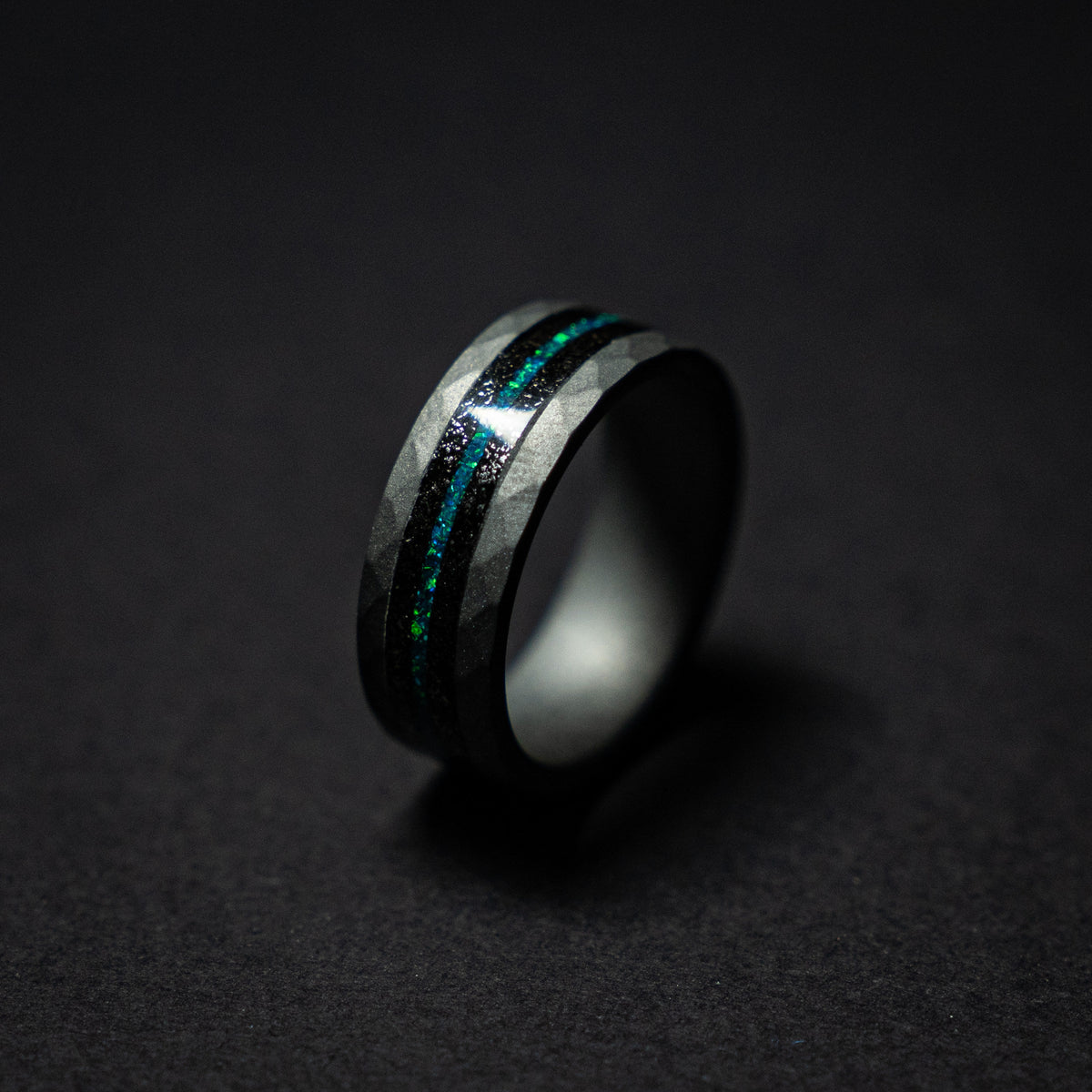 tungsten ring. Meteorite ring. mens wedding band. opal ring. wedding gift. tungsten ring. personalized ring. Galaxy Opal. man opal ring.