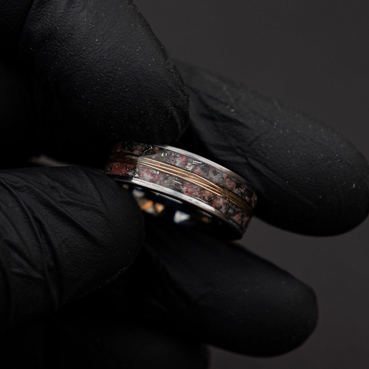 meteorite ring, Glow in the dark ring, glow ring, Gold tungsten ring, tungsten ring men, Lunar jewelry, mens wedding band, mens ring.