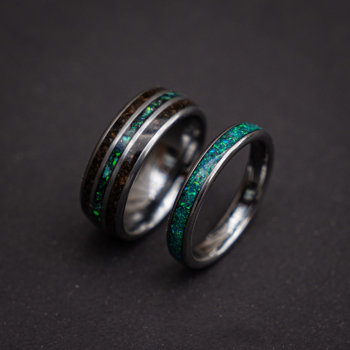 best friend rings, Megalodon tooth, couple ring set, couple rings, his and hers rings, cool mens rings, dainty ring set, wedding ring set. - Decazi