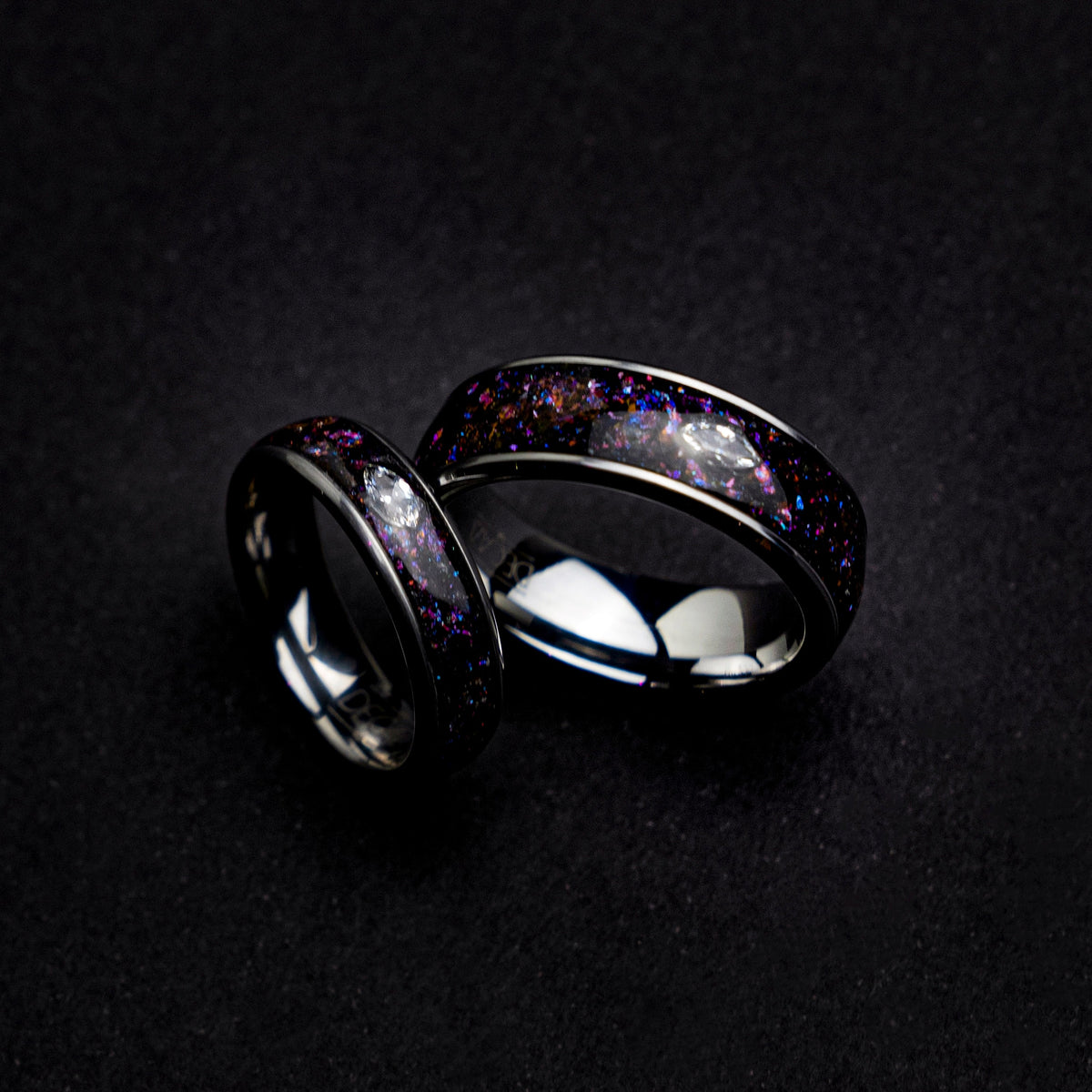his and hers, mens wedding band, couples, cubic zirconia, diamond, matching ring set, mens ring set, wedding band set, colorful, ring, - Decazi