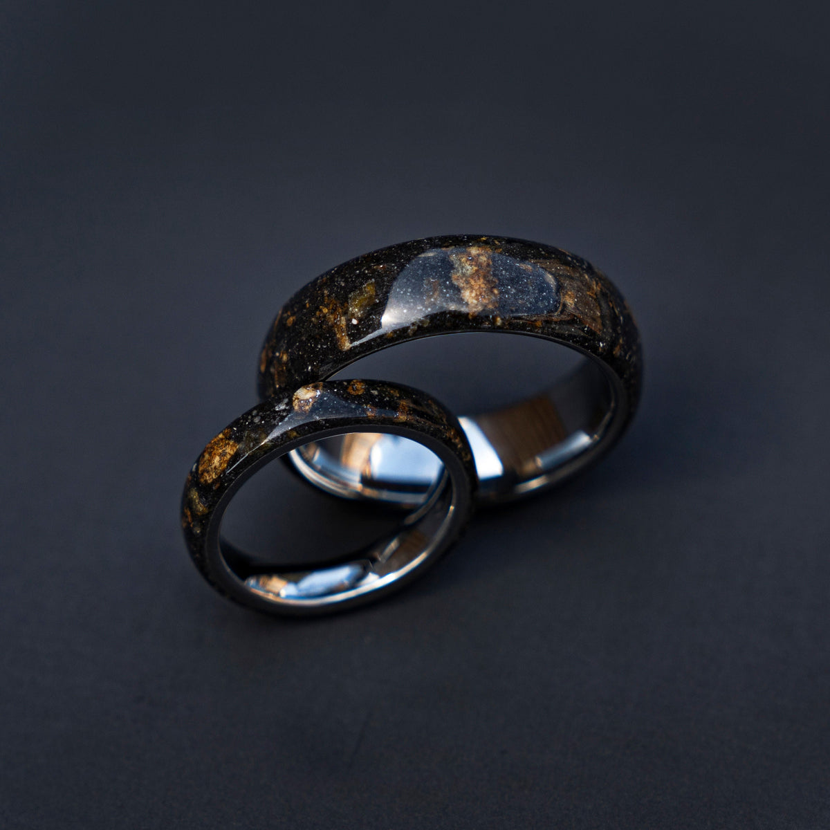 meteorite ring, Men's Meteorite Wedding Band, Lunar Jewelry for Him, Tungsten Anniversary Ring, Men's Durable Wedding Ring. - Decazi