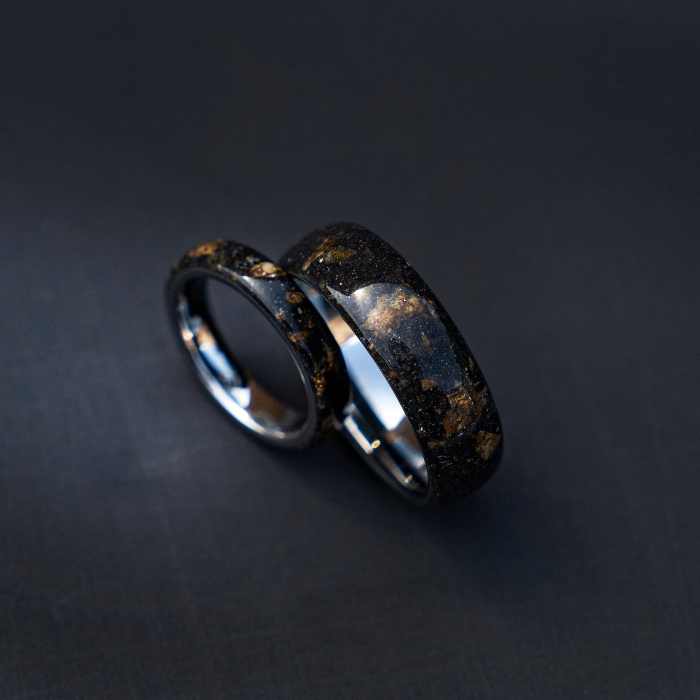 meteorite ring, Men's Meteorite Wedding Band, Lunar Jewelry for Him, Tungsten Anniversary Ring, Men's Durable Wedding Ring.
