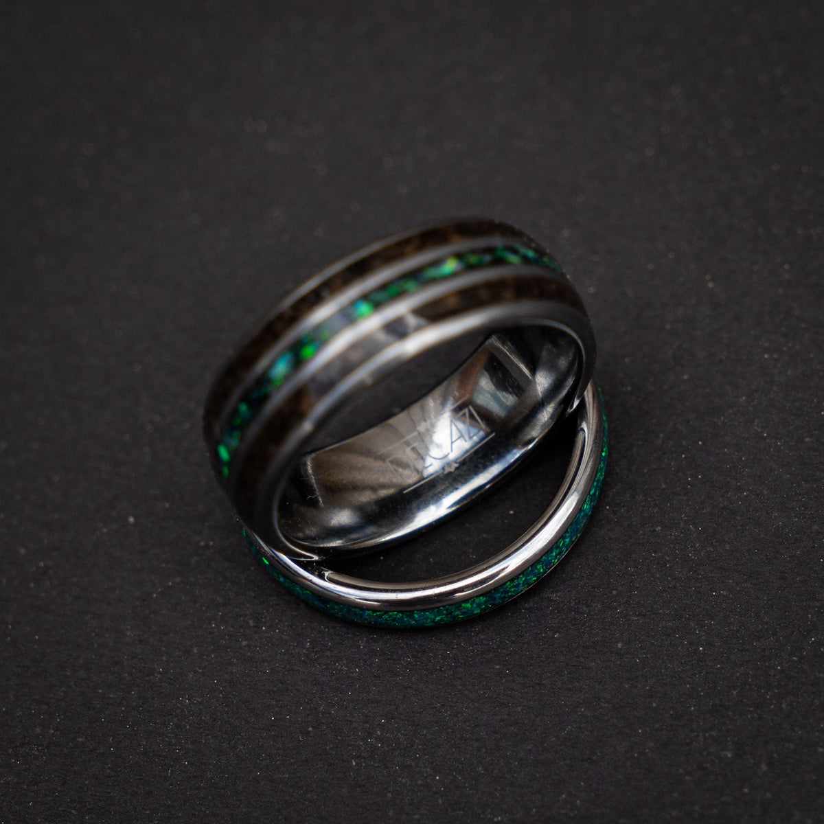 best friend rings, Megalodon tooth, couple ring set, couple rings, his and hers rings, cool mens rings, dainty ring set, wedding ring set. - Decazi