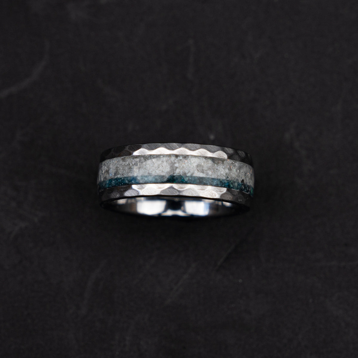 Handmade wedding band with moonstone and Aquamarine, mens wedding band, faceted ring, mens ring, aquamarine ring | Decazi - Decazi