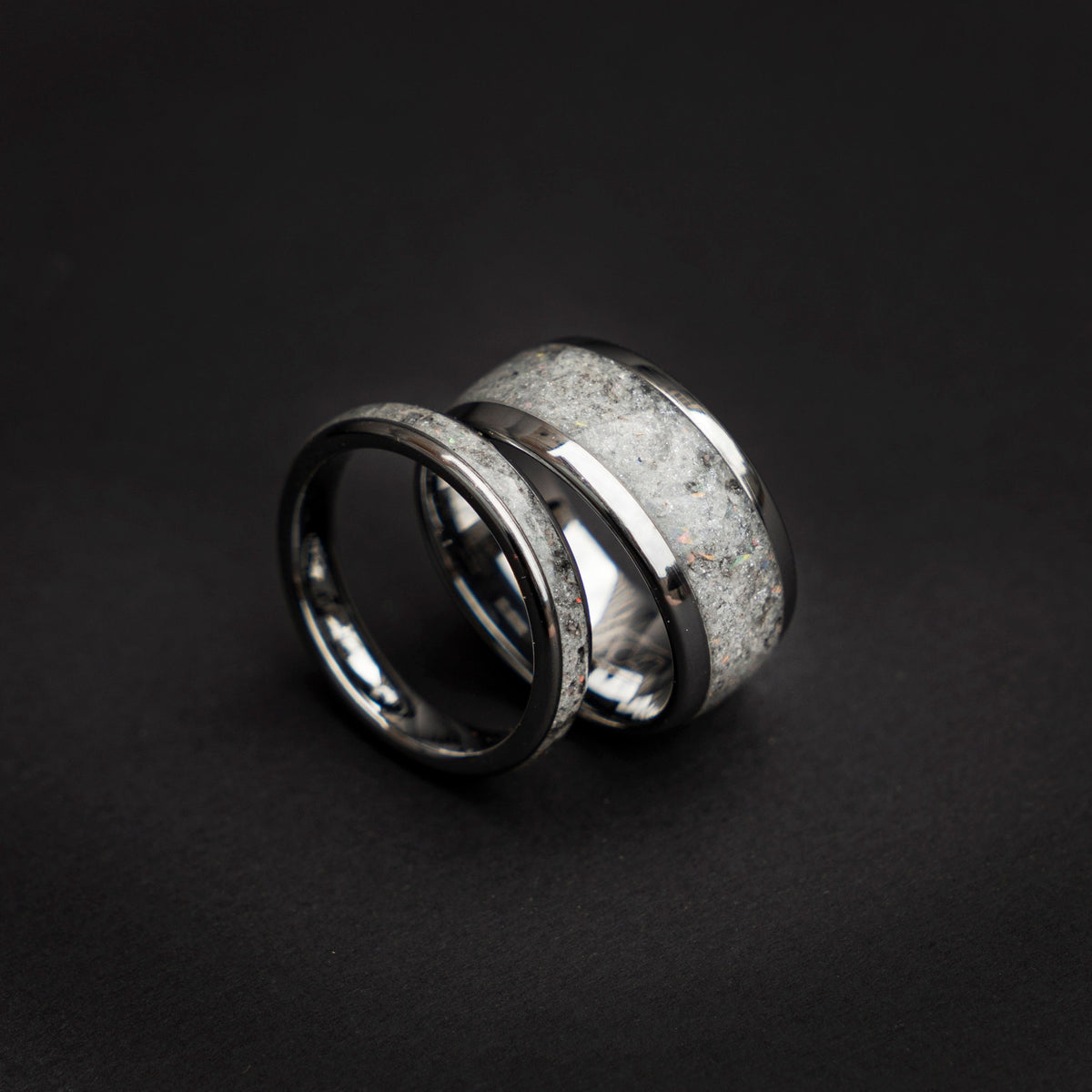 couples rings, rainbow moonstone ring, promise, his and hers rings, wedding ring set, matching rings, opal ring set, best friend rings, - Decazi