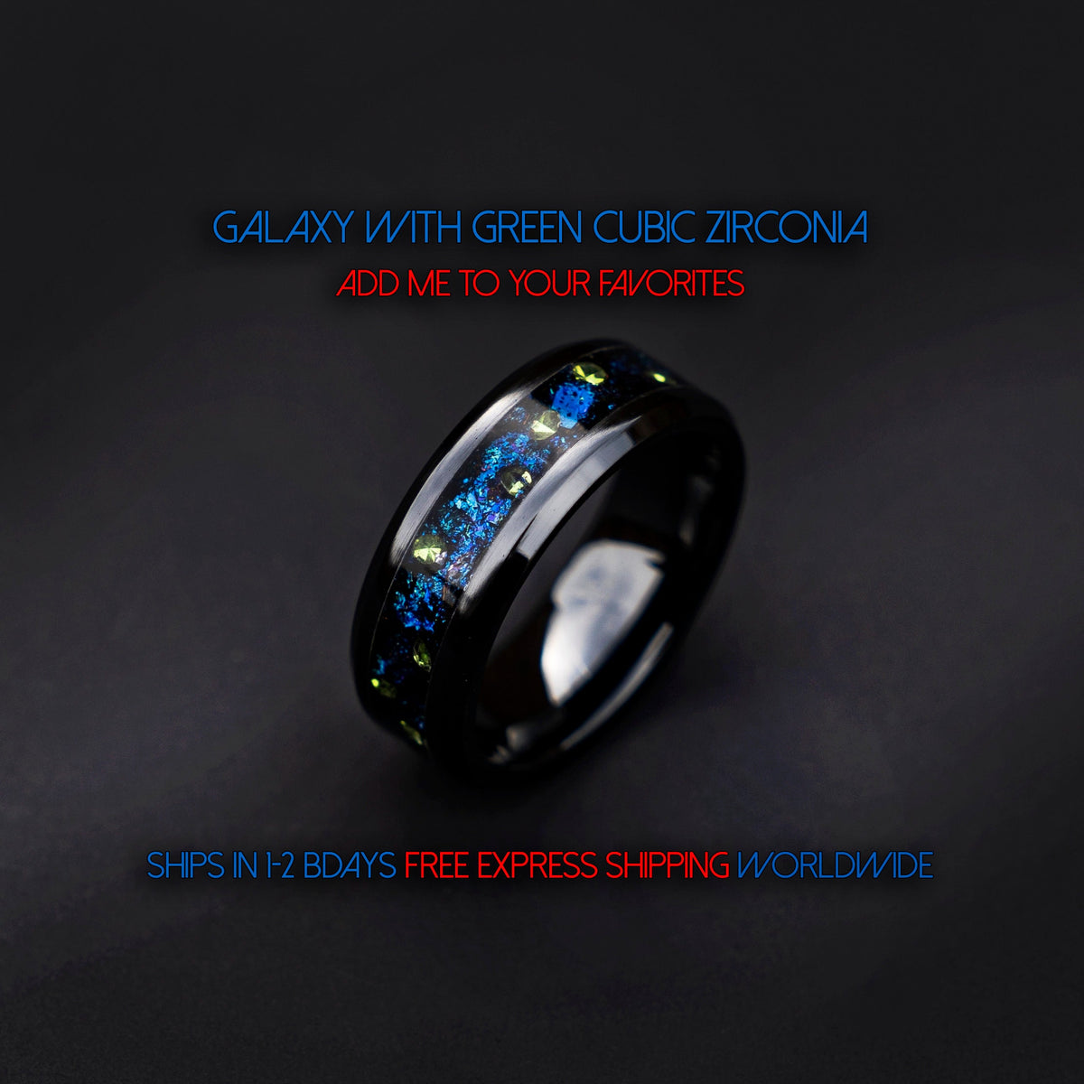 handmade wedding band, Galaxy opal ring,  green cubic zirconia, mens ring, , mens engagement ring, mens wedding band | decazi - Decazi