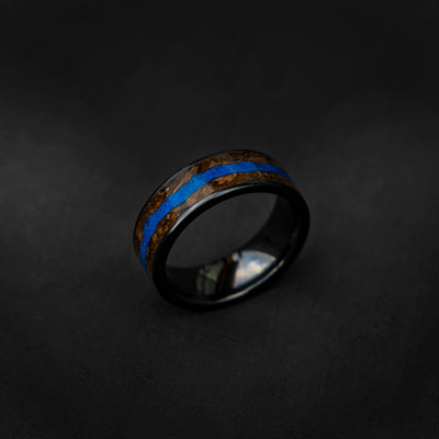 Velociraptor ring with blue opal glow in the dark,  engagement ring, mens ring, handmade wedding band, mens wedding band - Decazi