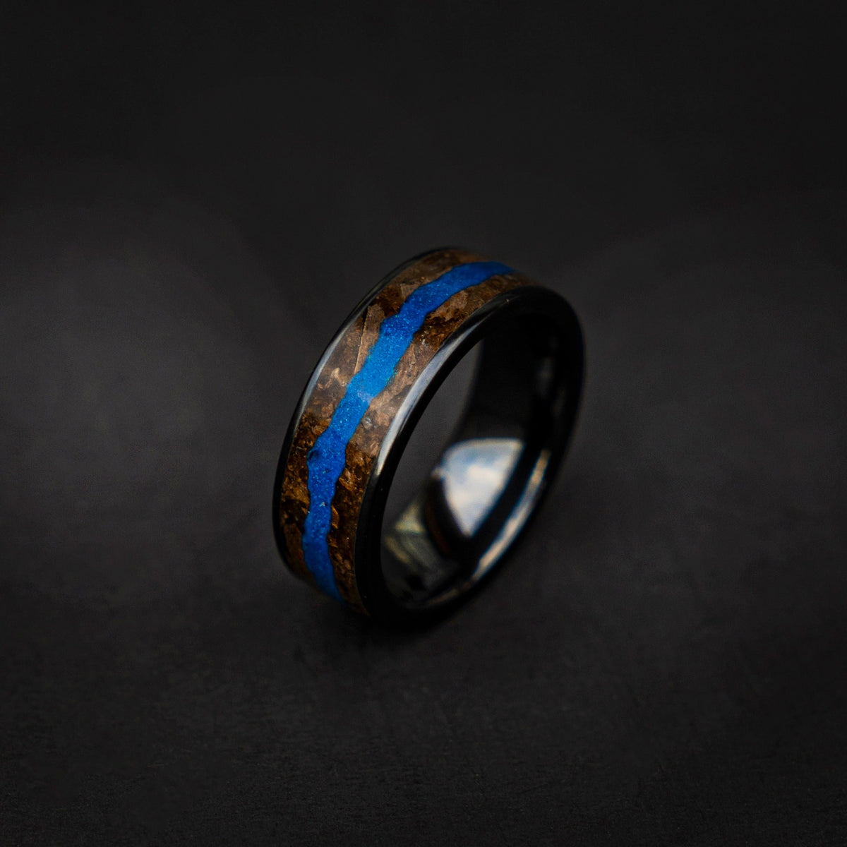 Velociraptor ring with blue opal glow in the dark,  engagement ring, mens ring, handmade wedding band, mens wedding band - Decazi