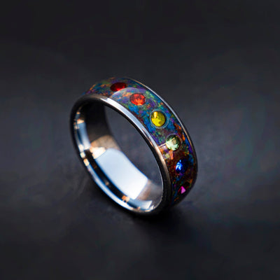 LGBTQ rings, LGBTQ Glow in the dark ring, LGBTQ pin, Cubic Zirconia Ring, Tungsten Engagement Ring, queer jewelry | Decazi - Decazi