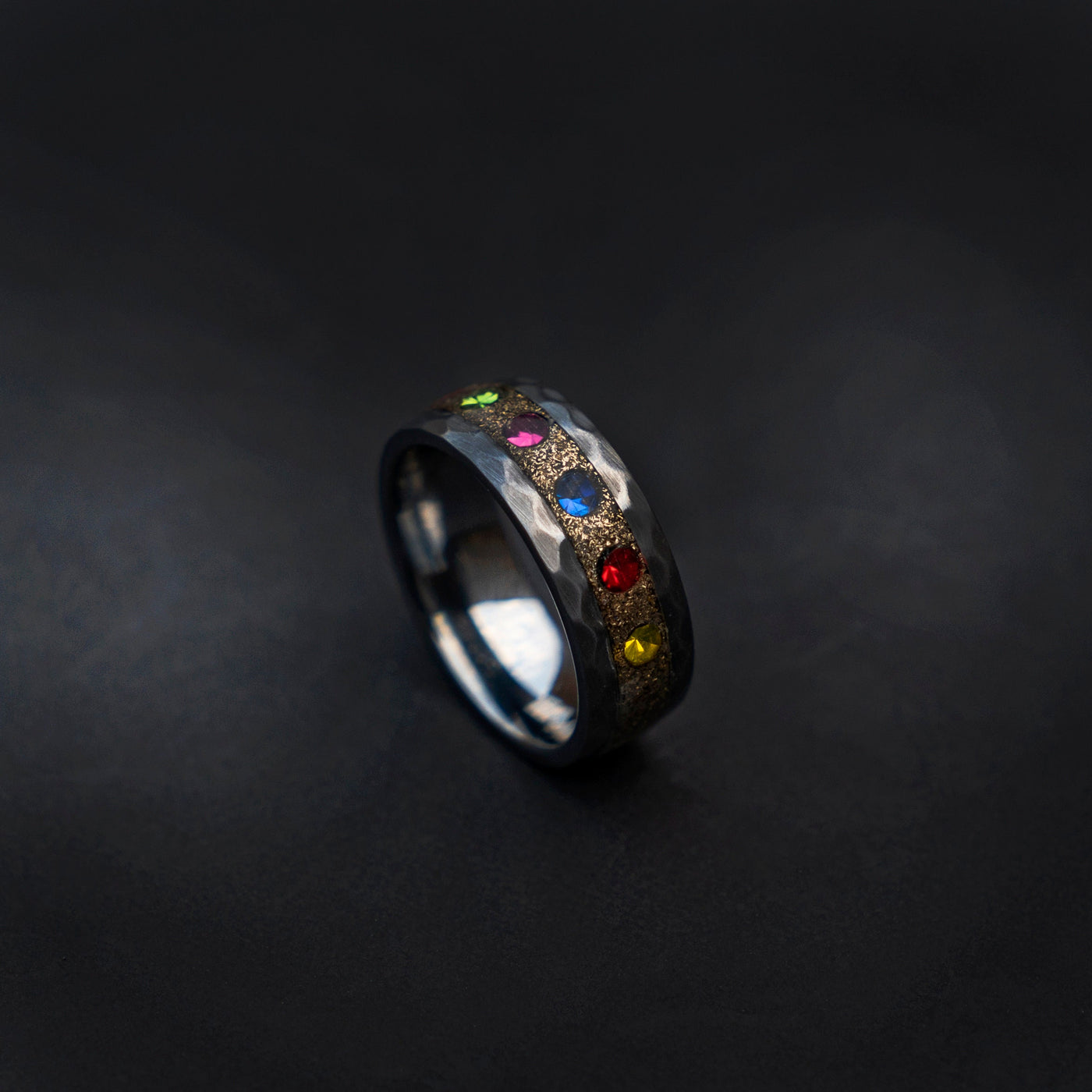 The Six Infinity Stones Mens Ring, Comic Book Inspired Cubic Zirconia Ring, Tungsten Engagement Ring, Superhero Jewelry, Anime Fan Art Gift - Decazi