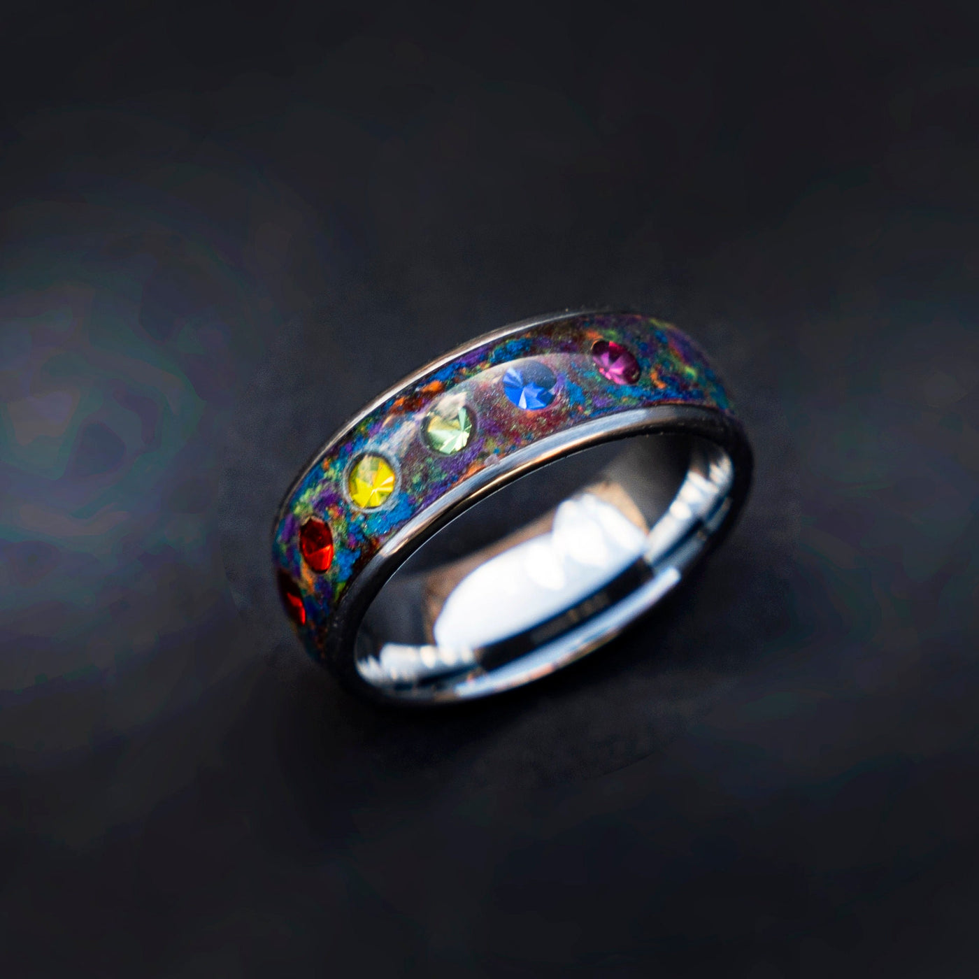 LGBTQ rings, LGBTQ Glow in the dark ring, LGBTQ pin, Cubic Zirconia Ring, Tungsten Engagement Ring, queer jewelry | Decazi - Decazi