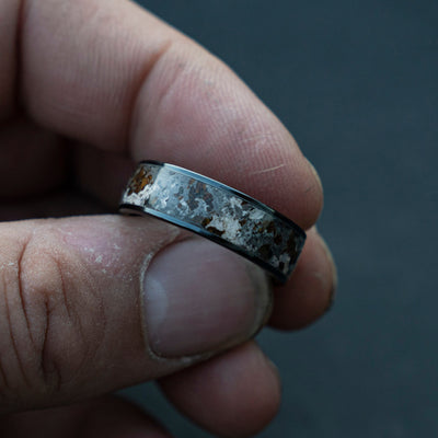 Blood moon meteorite ring with Genuine moon meteorite, James webb, Mens meteorite ring, meteorite ring, mens wedding band | Decazi - Decazi
