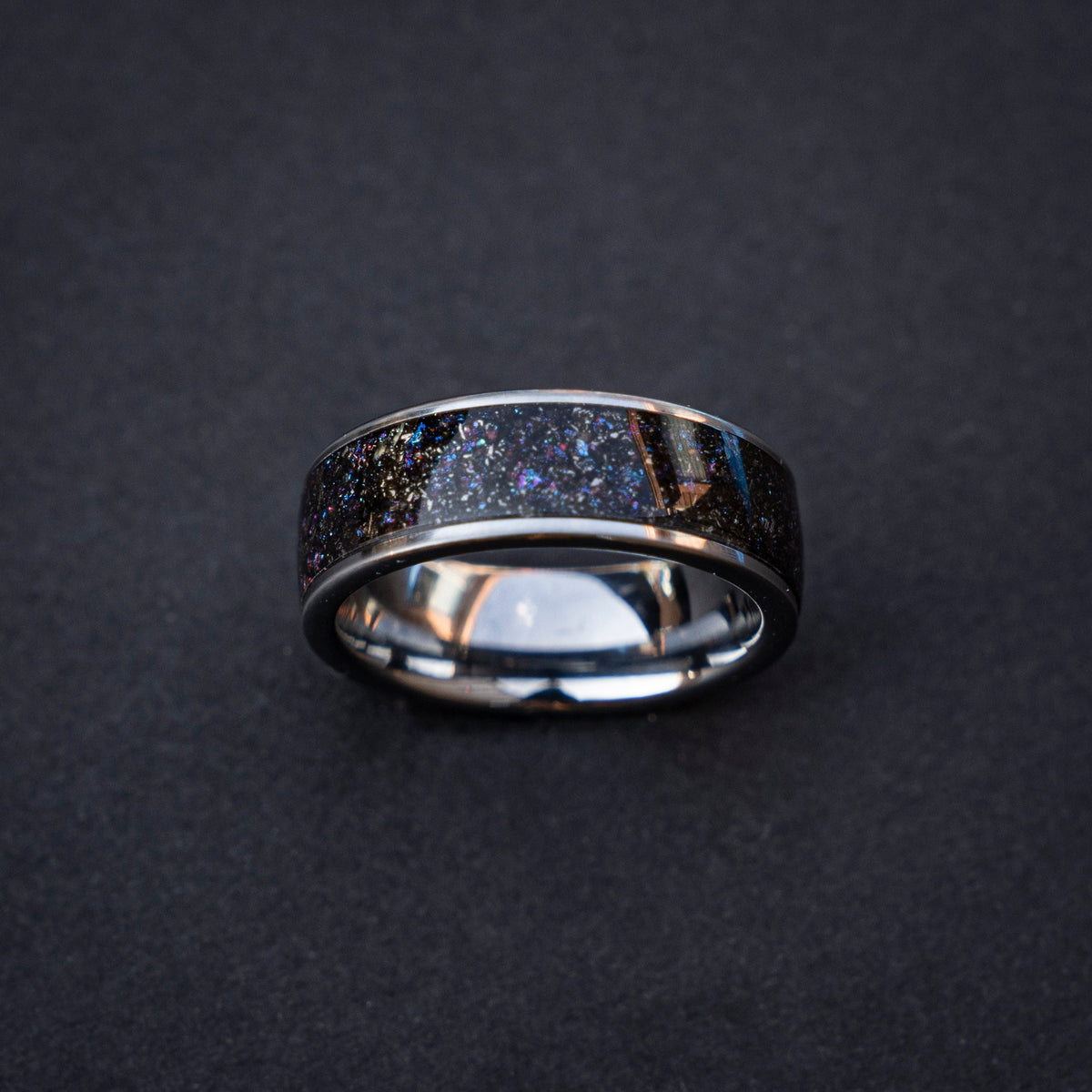 Meteorite galaxy space ring, Meteorite ring, Tungsten ring, Space ring, Promise rings, Meteorite ring men, Handmade jewelry, Everyday ring