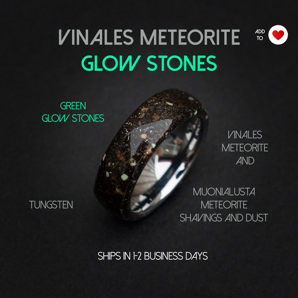 Meteorite ring, Space ring, Glow ring, Men's Meteorite Wedding Band, Unique wedding band, Men's Durable Wedding Ring,LunarJewelryforHim