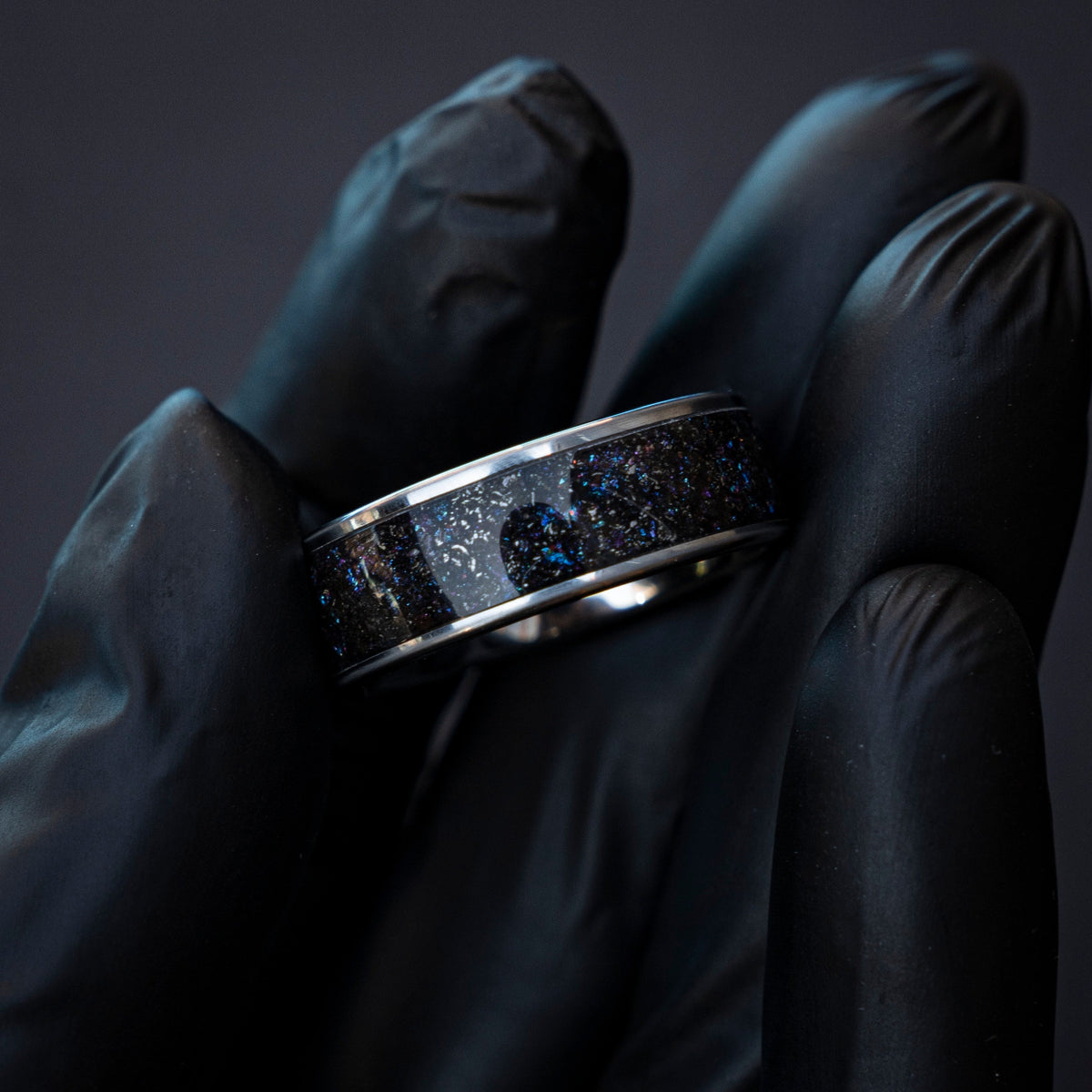 Meteorite galaxy space ring, Meteorite ring, Tungsten ring, Space ring, Promise rings, Meteorite ring men, Handmade jewelry, Everyday ring