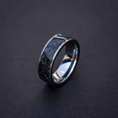 Meteorite galaxy space ring, Meteorite ring, Tungsten ring, Space ring, Promise rings, Meteorite ring men, Handmade jewelry, Everyday ring