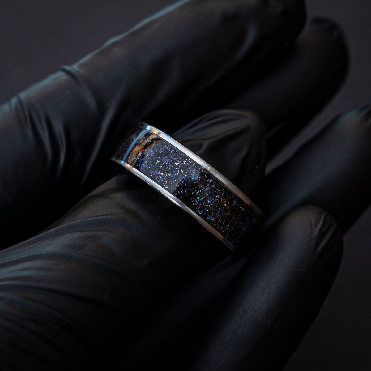 Meteorite galaxy space ring, Meteorite ring, Tungsten ring, Space ring, Promise rings, Meteorite ring men, Handmade jewelry, Everyday ring