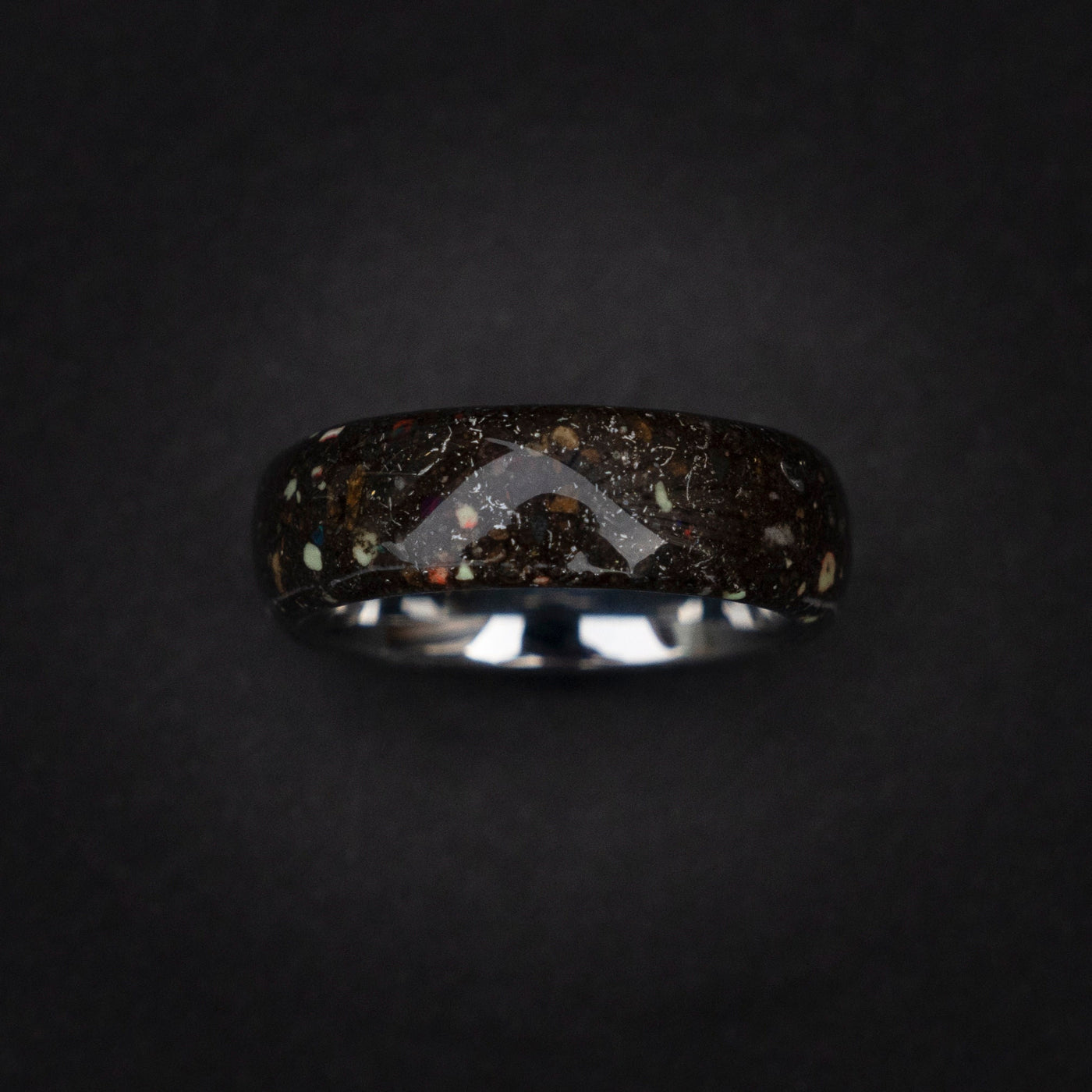 Meteorite ring, Space ring, Glow ring, Men's Meteorite Wedding Band, Unique wedding band, Men's Durable Wedding Ring,LunarJewelryforHim