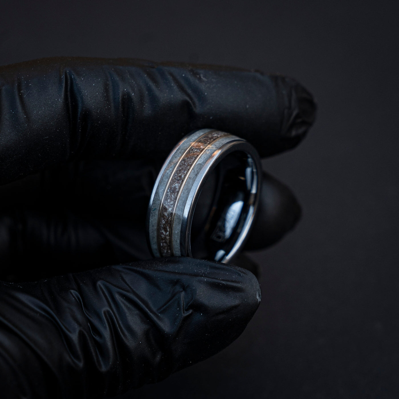 Trex Dinosaur Bone Moonstone Tungsten Ring, moon ring, Rainbow moonstone, Gemstone ring, Glow In The Dark, Men's Wedding Band, Tungsten Band