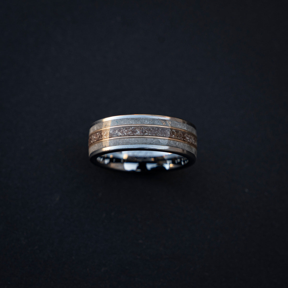 Trex Dinosaur Bone Moonstone Tungsten Ring, moon ring, Rainbow moonstone, Gemstone ring, Glow In The Dark, Men's Wedding Band, Tungsten Band