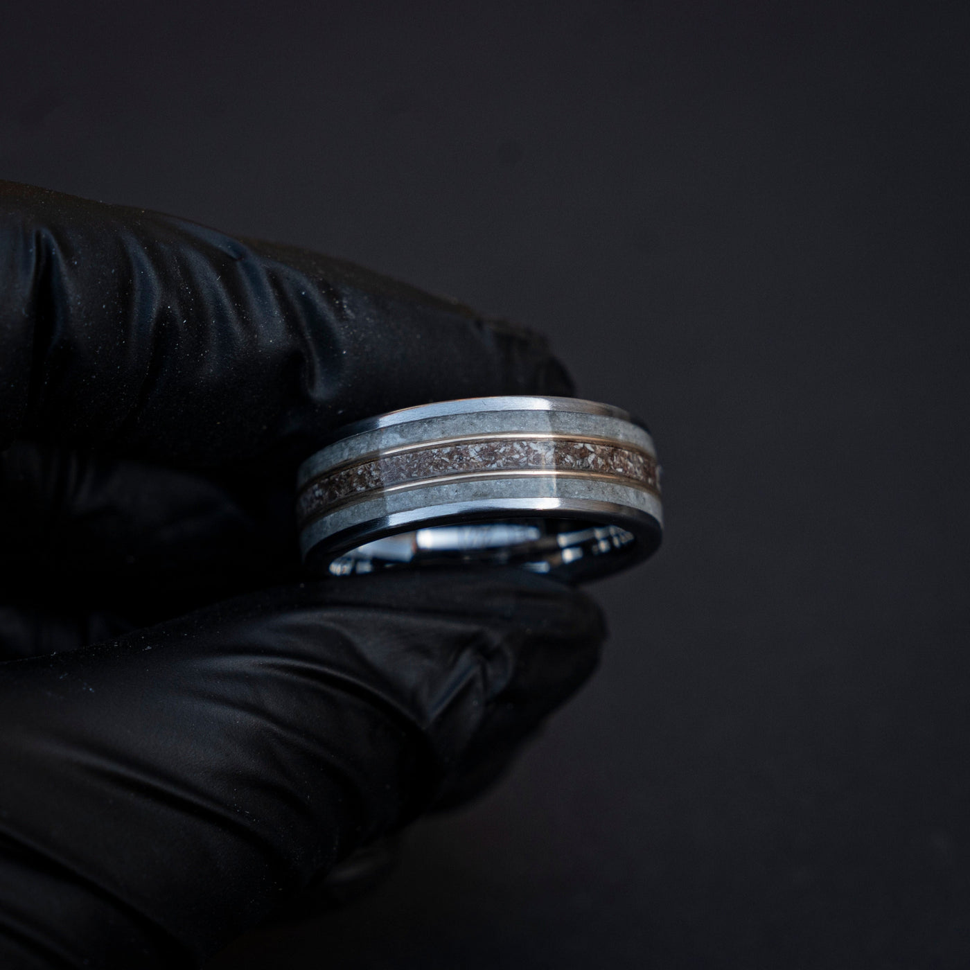 Trex Dinosaur Bone Moonstone Tungsten Ring, moon ring, Rainbow moonstone, Gemstone ring, Glow In The Dark, Men's Wedding Band, Tungsten Band