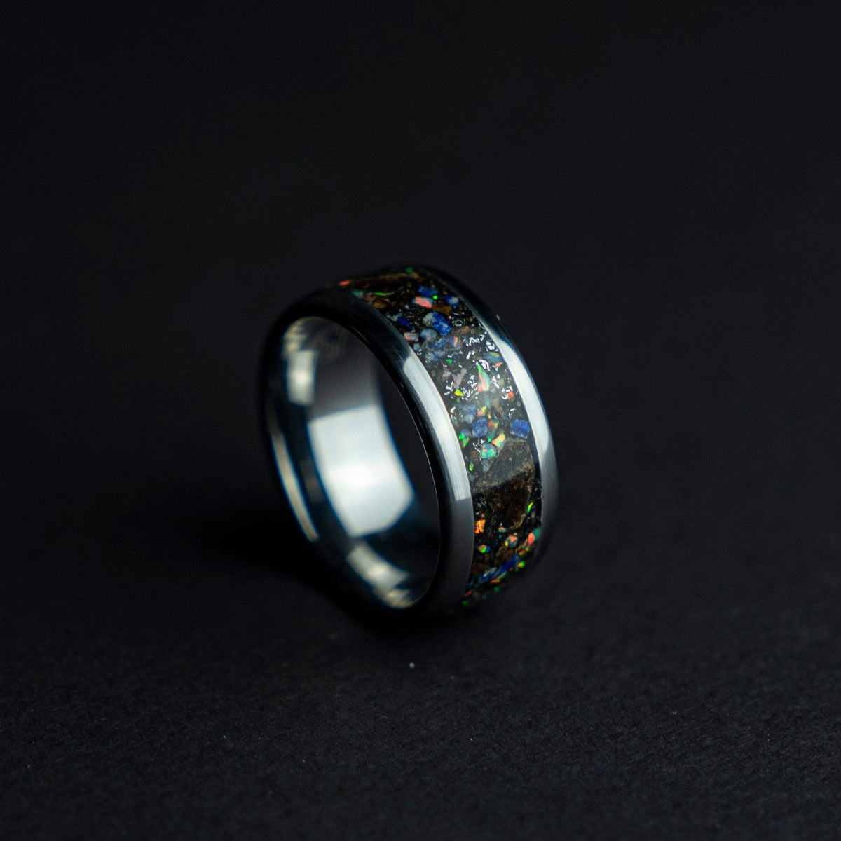 Lapis Tungsten Meteorite Dust T Rex Bone Inlay