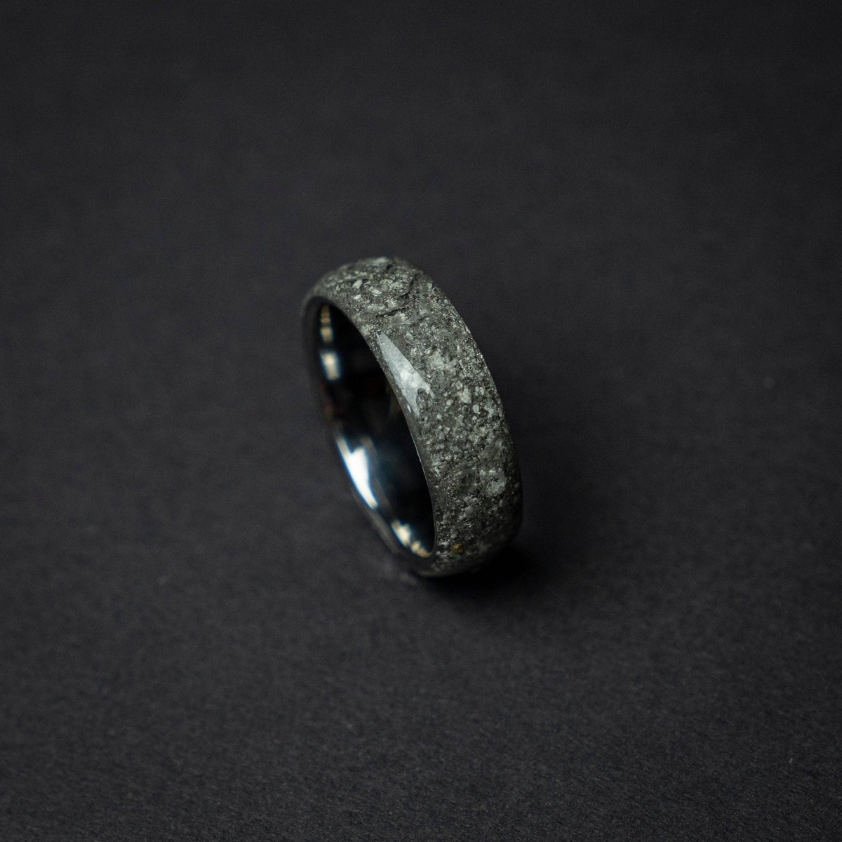 Lunar Meteorite Domed Tungsten Ring
