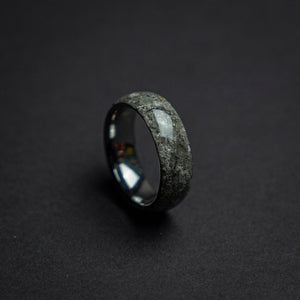 Lunar Meteorite Domed Tungsten Ring
