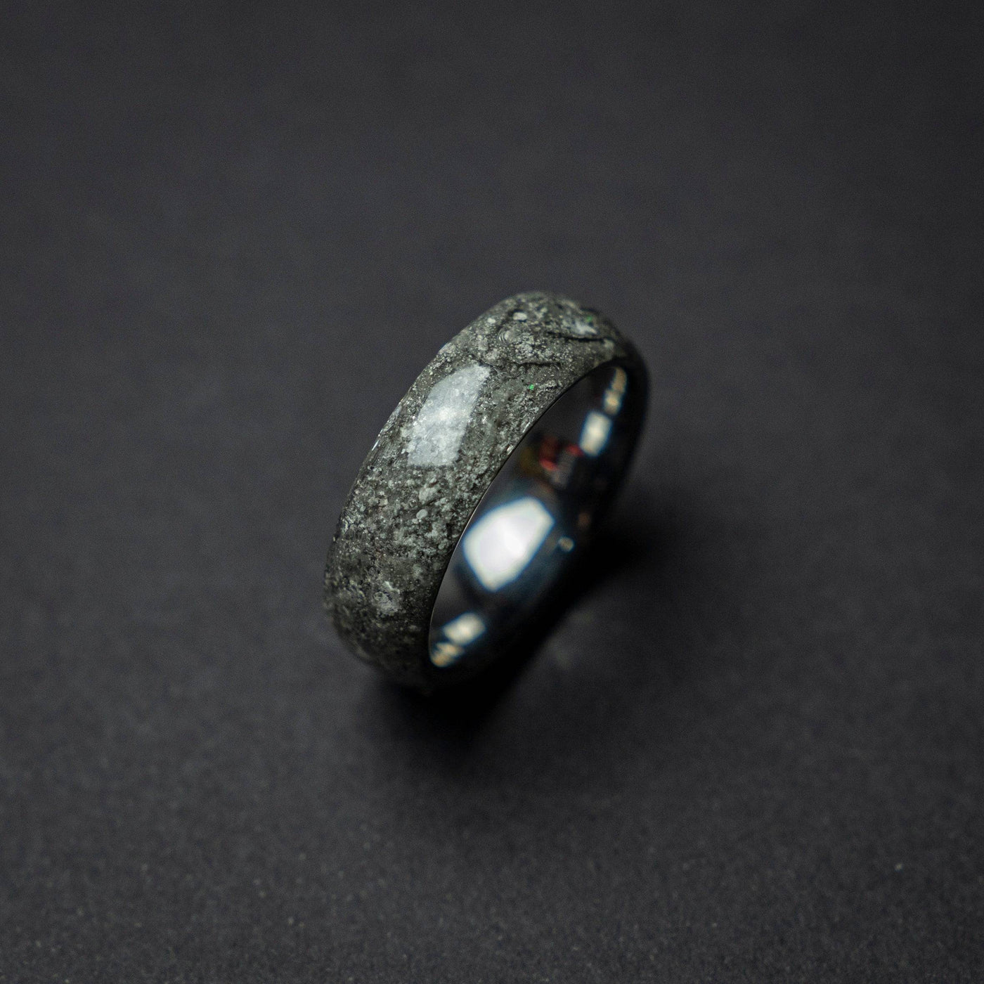 Lunar Meteorite Domed Tungsten Ring