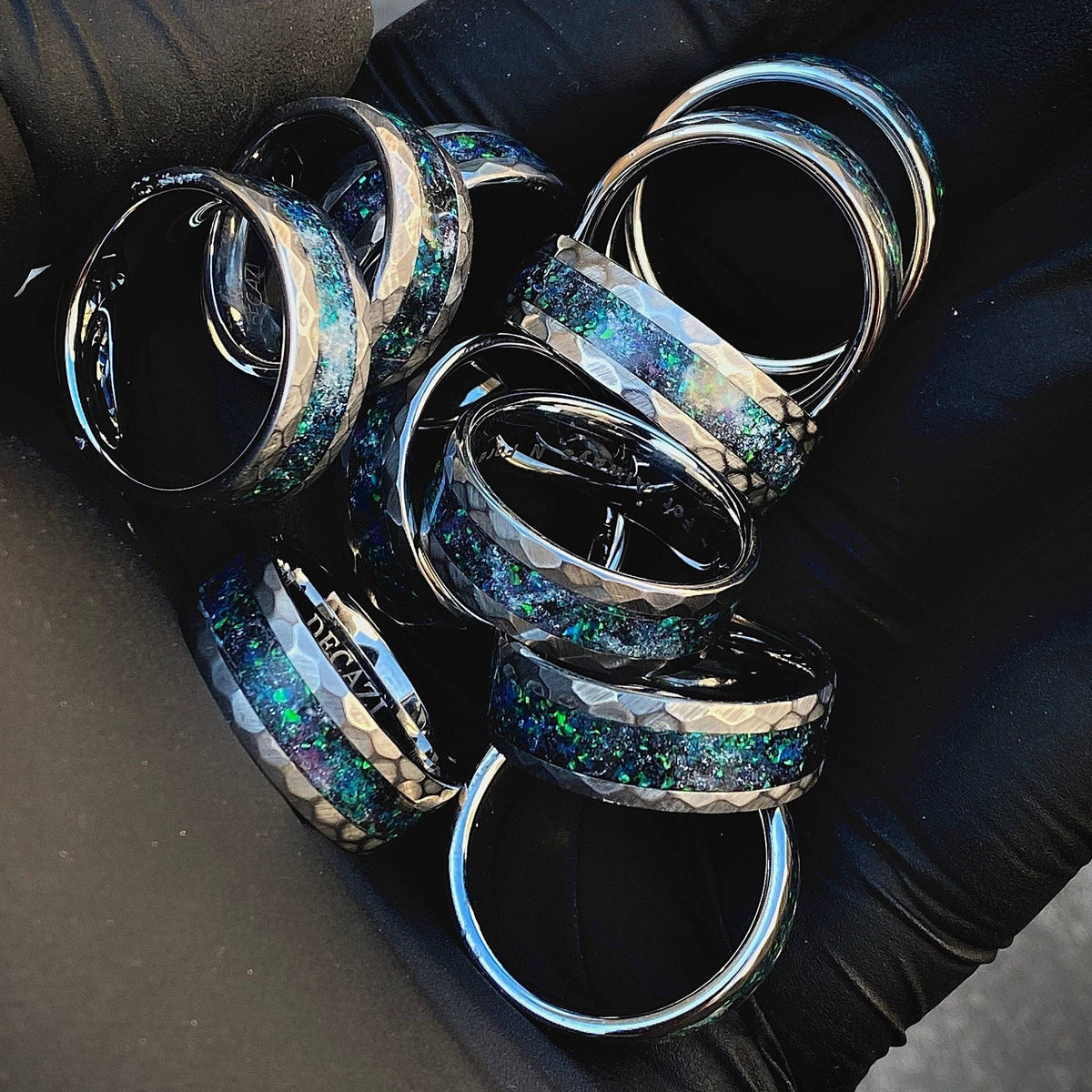 Men's Galaxy Opal Tungsten Ring Wedding Band